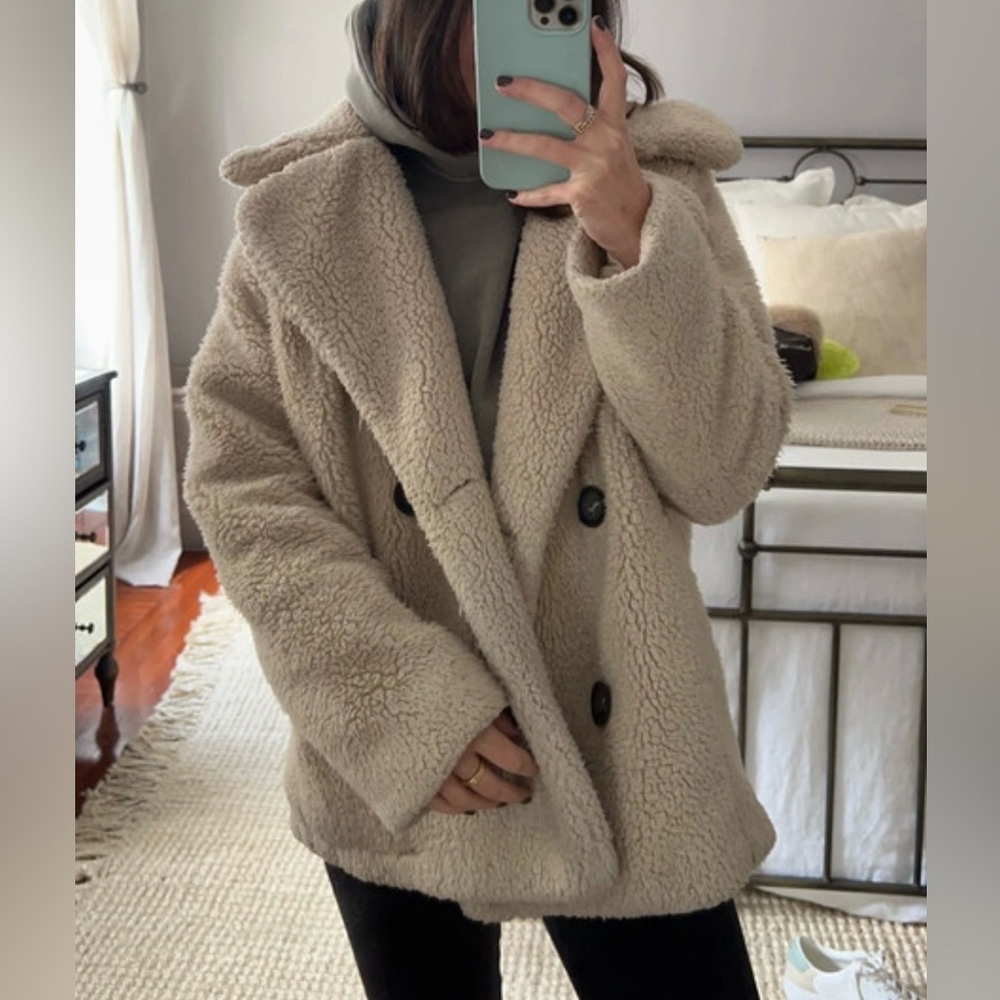 Free People Teddy Bear Fuzzy Winter Jacket